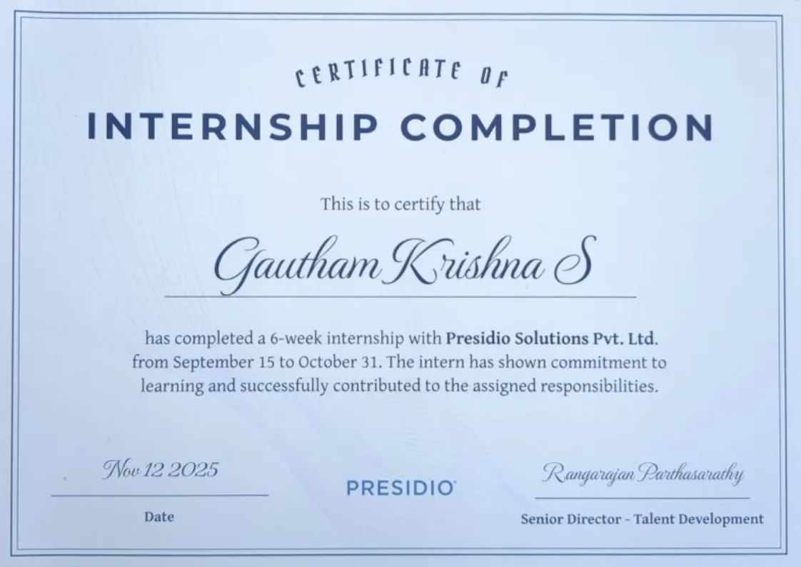 Presidio Certificate